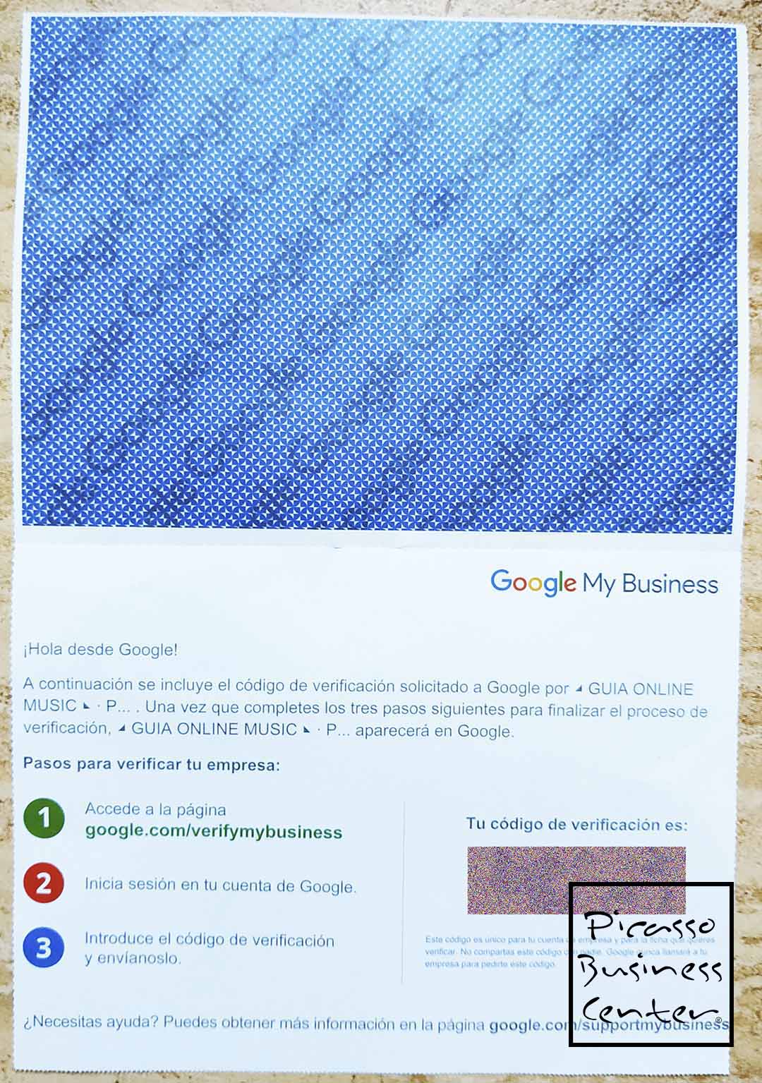 Letter from Google My Business to domicile the company in Spain company domiciliation in Spain
